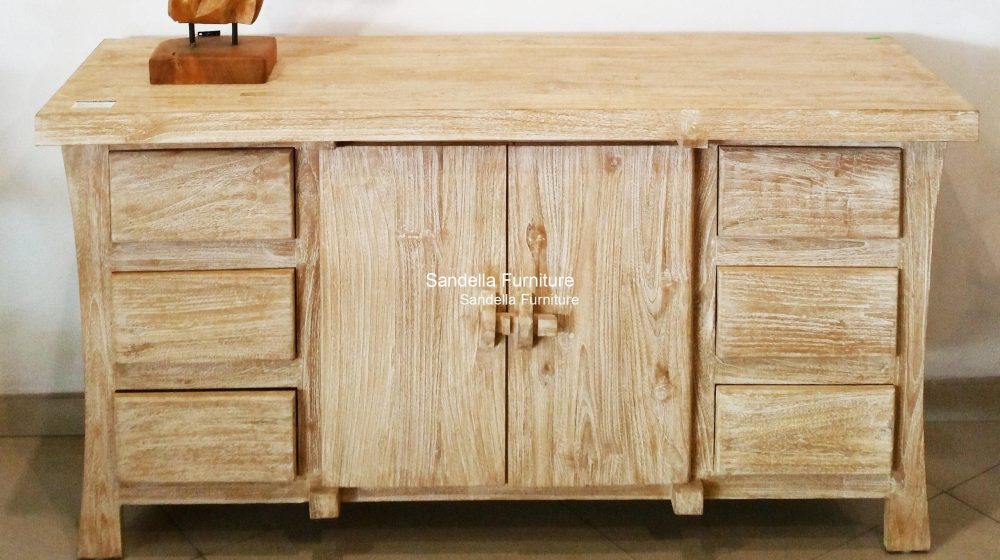 Rustic whitewashed sideboard