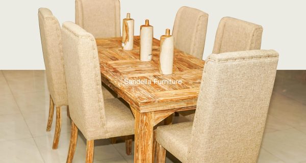 Rustic Dining Table with 6 Chairs Sri lanka